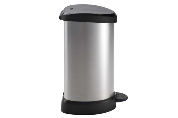 Poubelle à pédale 20 L - Argent/Noir